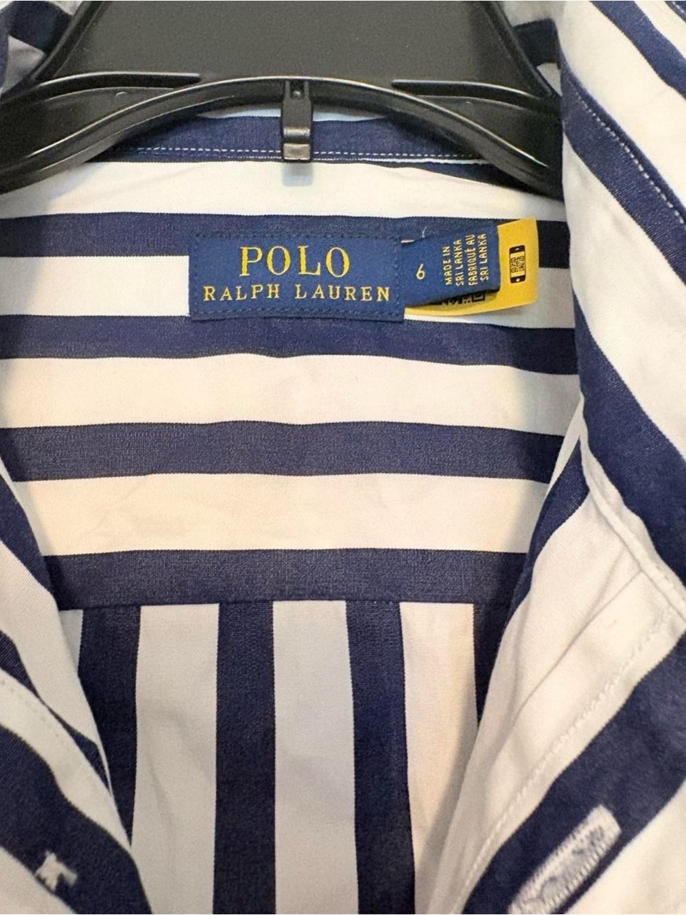 Ralph Lauren Navy and White Striped Maxi Shirt Dress - Picture 5 of 5